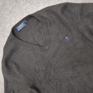 Polo Ralph‎ Lauren V Neck Sweater Black Size L Logo Men's Classic Fit